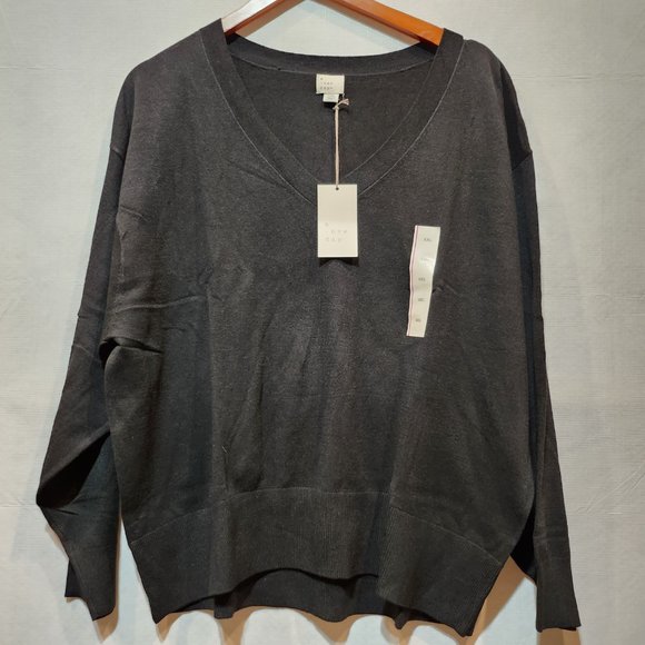 NWT - Women's Black Fine Guage V-Neck Sweater - A New Day - Picture 4 of 4